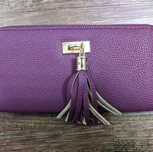 NEVER USED Purple wallet with tassel